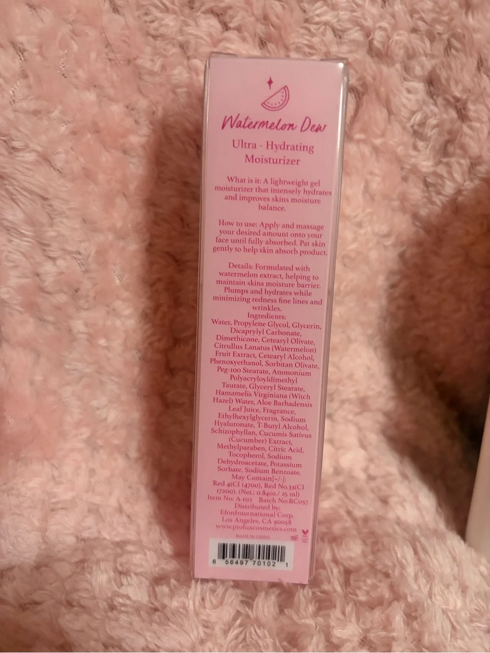 Prolux Watermelon Dew Watermelon Gel Moisturizer Hydrating 0.84 oz